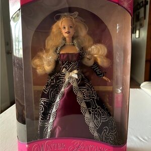 1996 Barbie Burgundy and Silver Winter Fantasy Doll 17249 NIB
